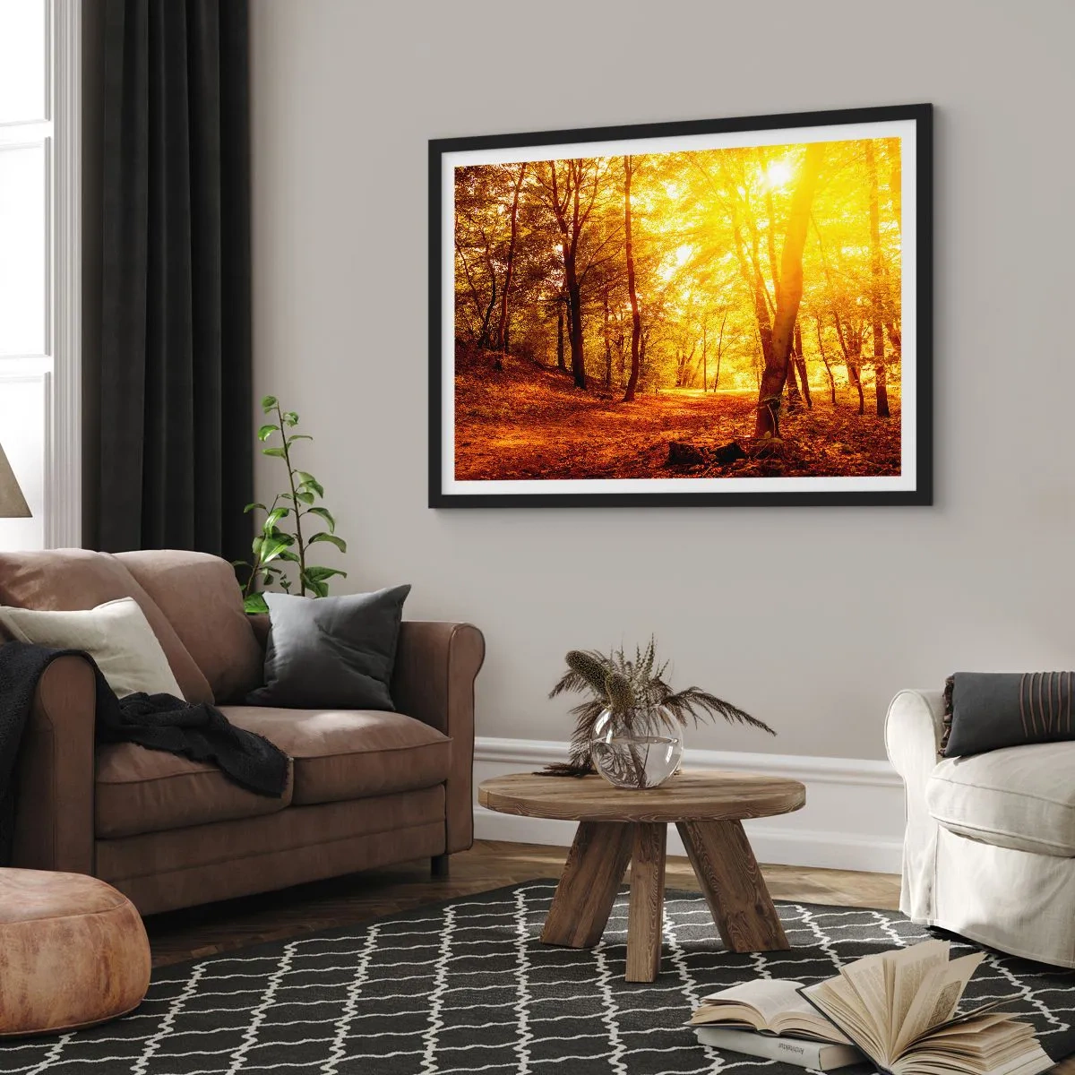 Poster in black frame - Towards Golden Plain - 100x70 cm