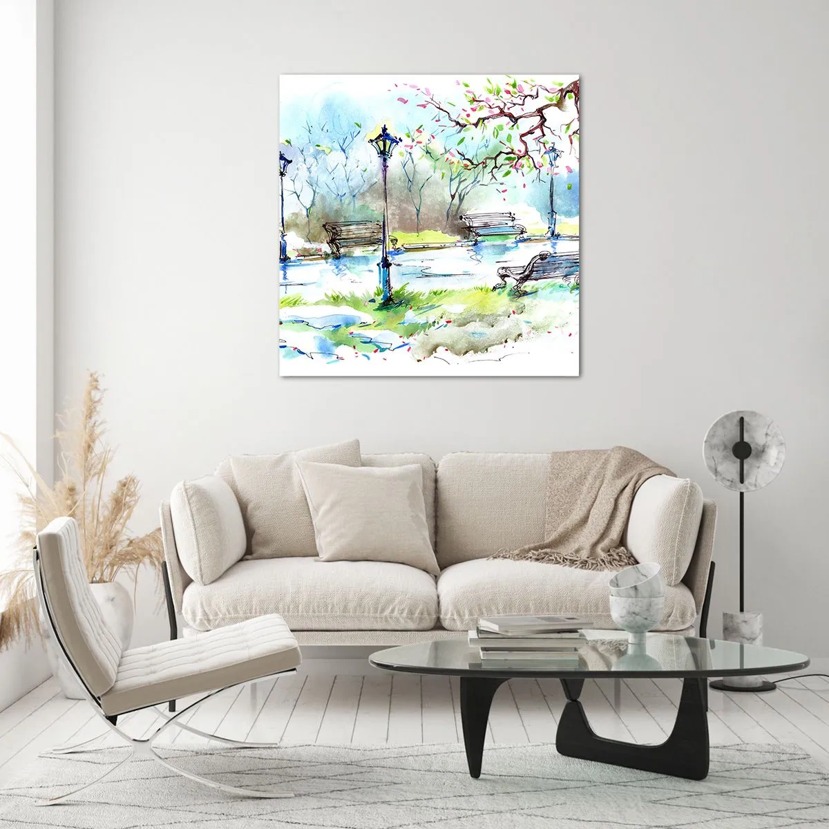 Glass picture - Charm of Park Silence - 30x30 cm