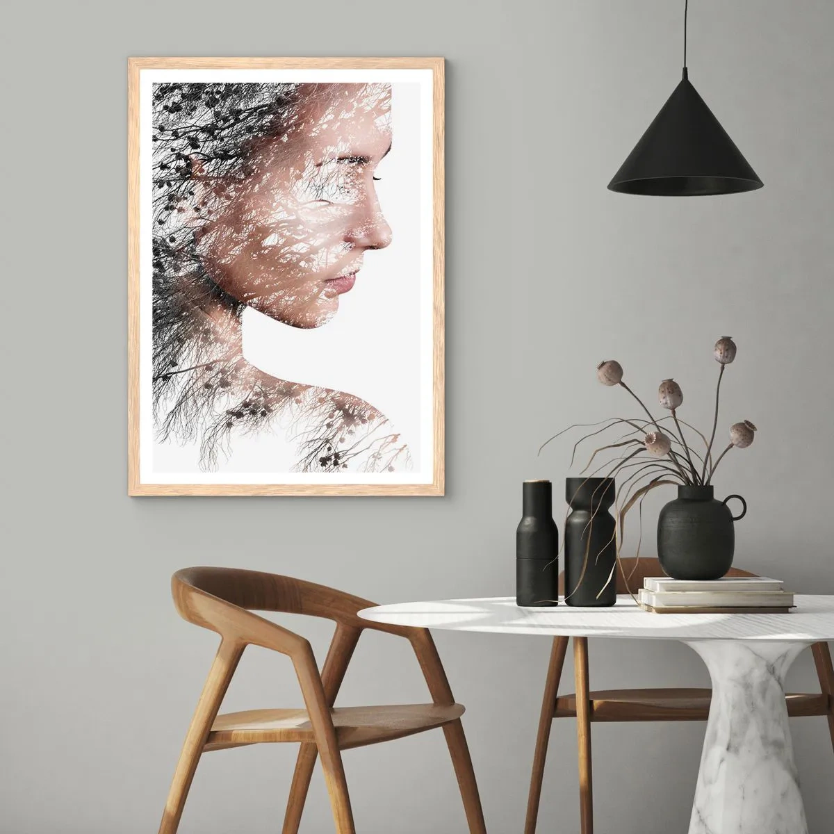 Poster in light oak frame - Spirit of a Forest - 70x100 cm