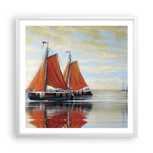 Poster in white frmae - Ahoy, Sailor, Sail… - 60x60 cm