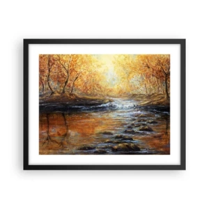 Poster in black frame - Golden Brook - 50x40 cm