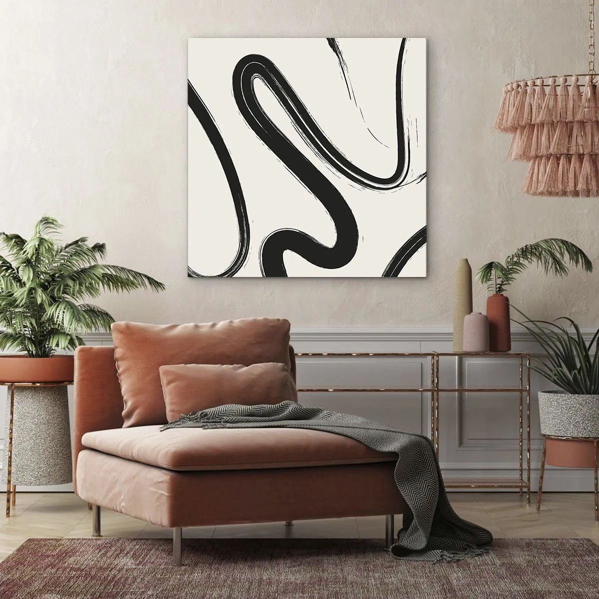 Canvas picture - Black and White Fancy - 70x70 cm