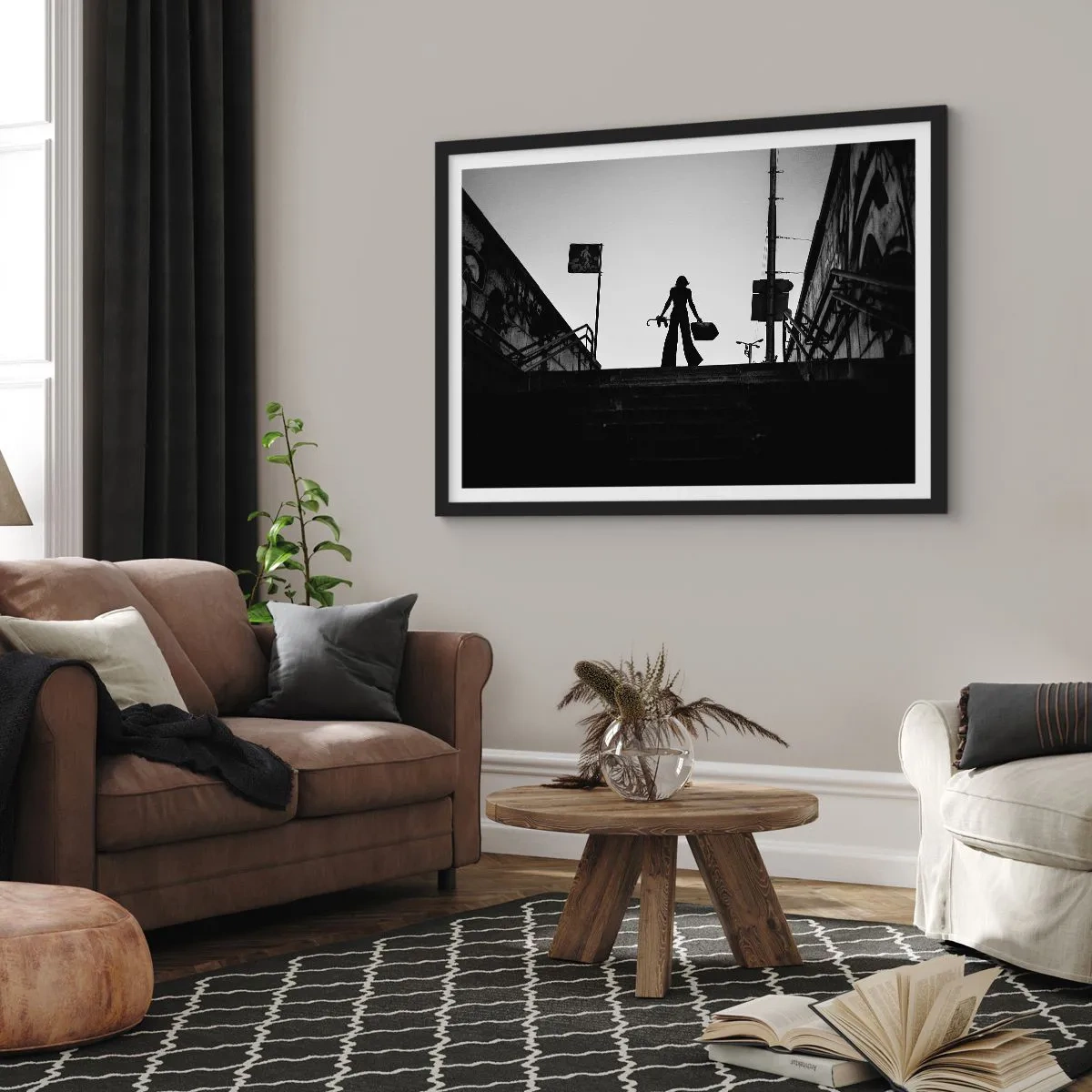 Poster in black frame - City Wander - 50x40 cm