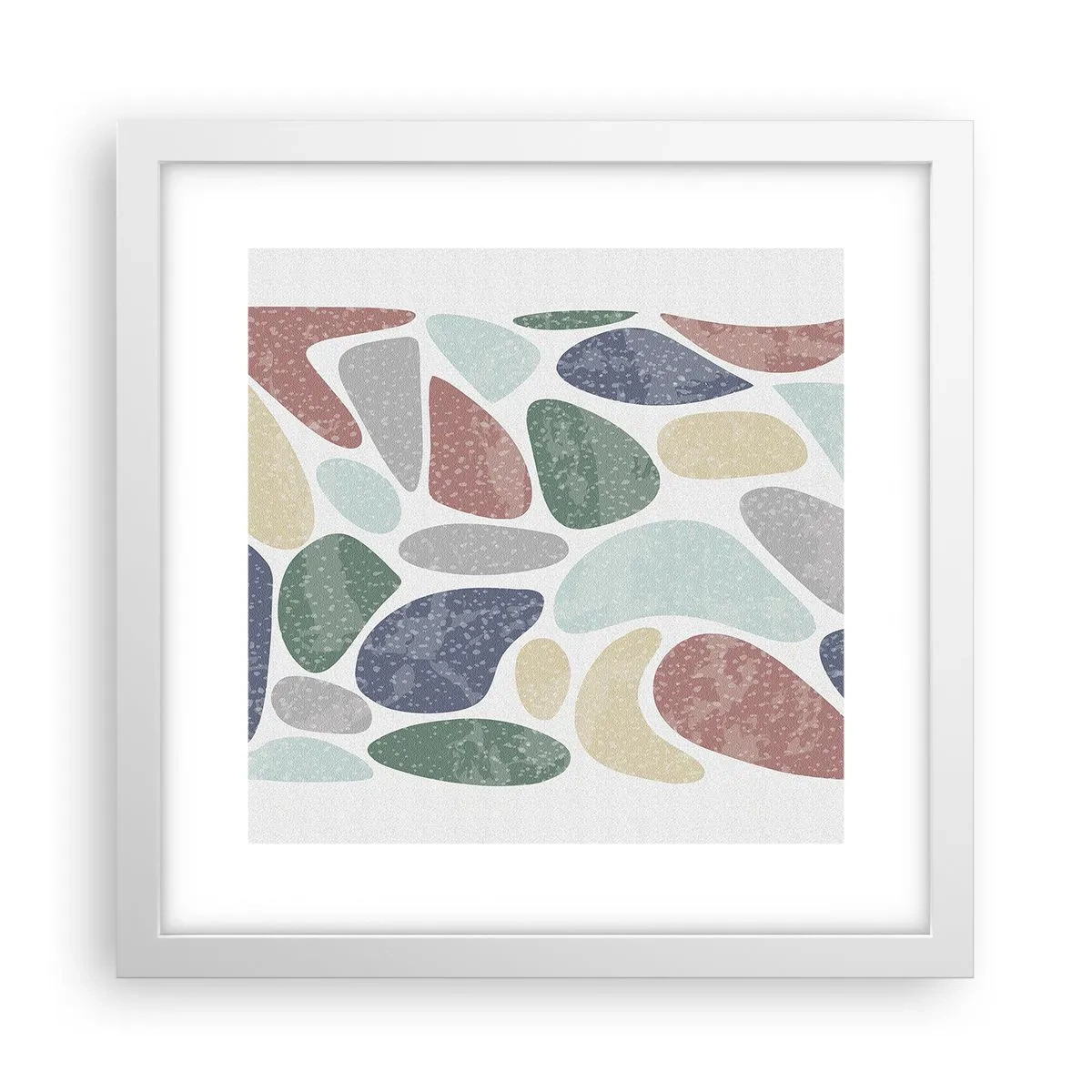 Poster in white frmae - Mosaic of Powdered Colours - 30x30 cm
