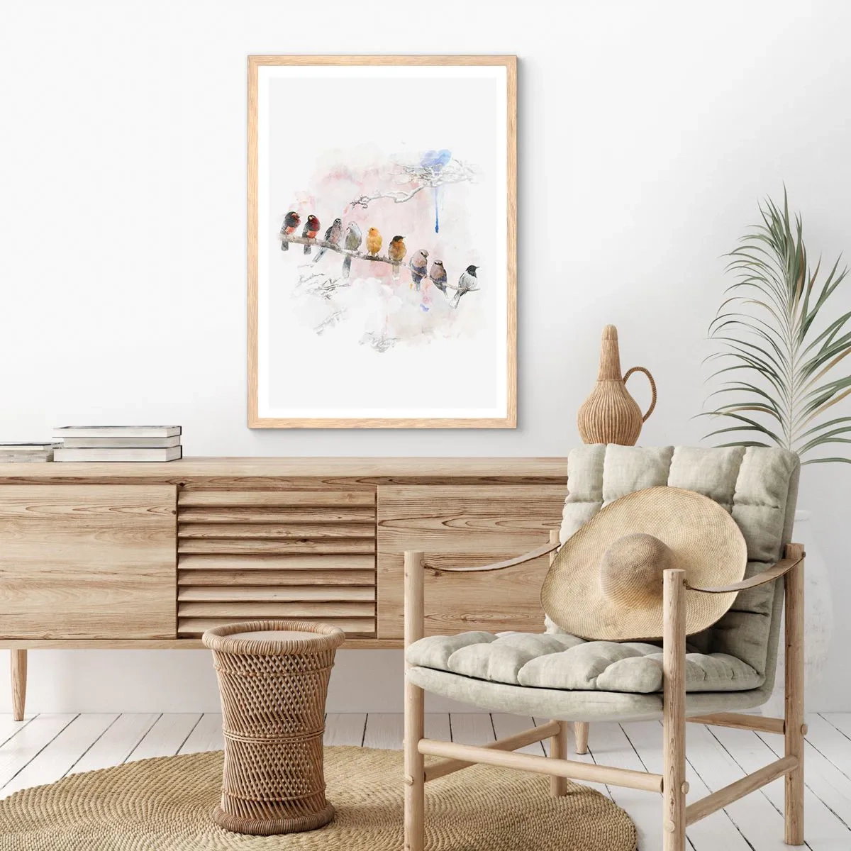 Poster in light oak frame - Winged Encounter - 70x100 cm