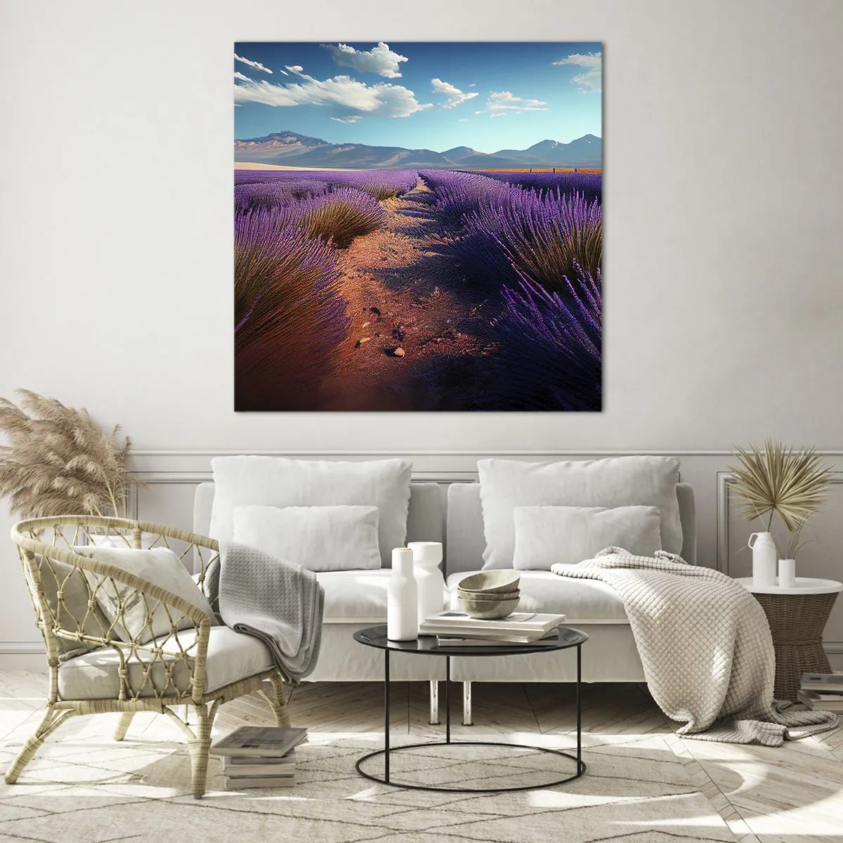 Glass picture - Fragrant Fields - 30x30 cm