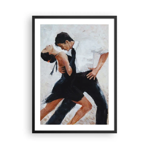 Poster in black frame - A couple dancing in a dynamic pose - 50x70cm - Tango of My Dreams - Modern wall decoration for the living room and bedroom ARTTOR