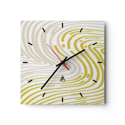 Wall clock - Clock on glass - Composition with a Gentle Curve - 30x30 cm