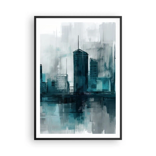 Poster in black frame - City in the Colour of Rain - 70x100 cm
