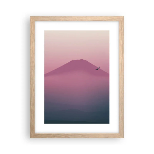 Poster in light oak frame - Wanderers above Clouds - 30x40 cm