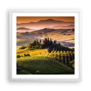 Poster in white frmae - Arcadia - Tuscan Landscape - 50x50 cm