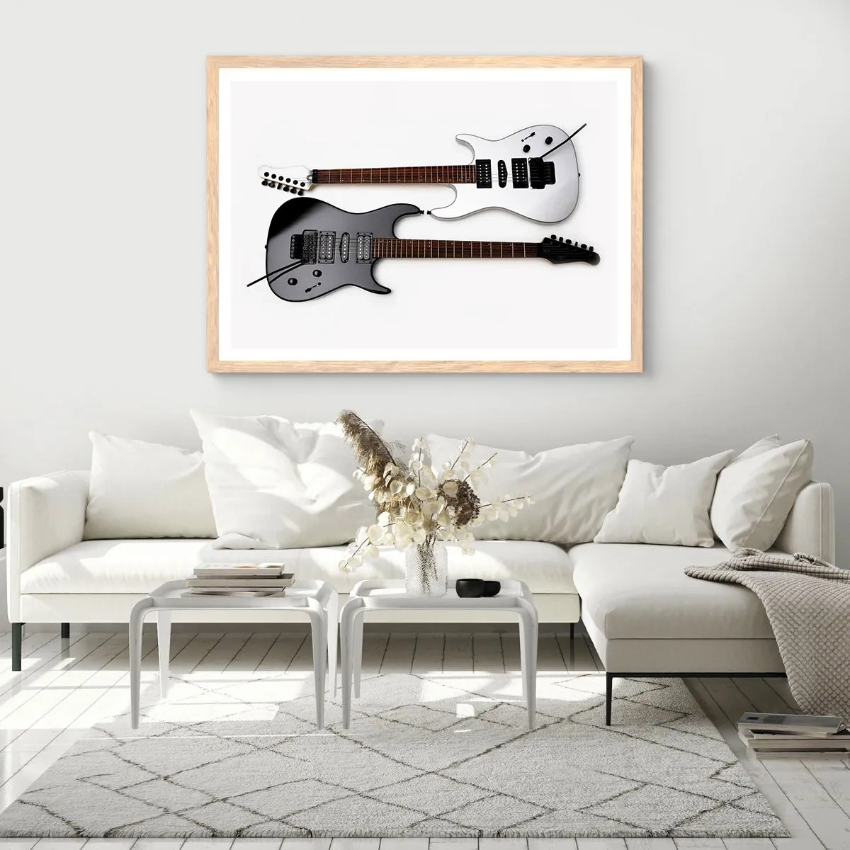 Poster in light oak frame - Harmony of Shapes - 100x70 cm