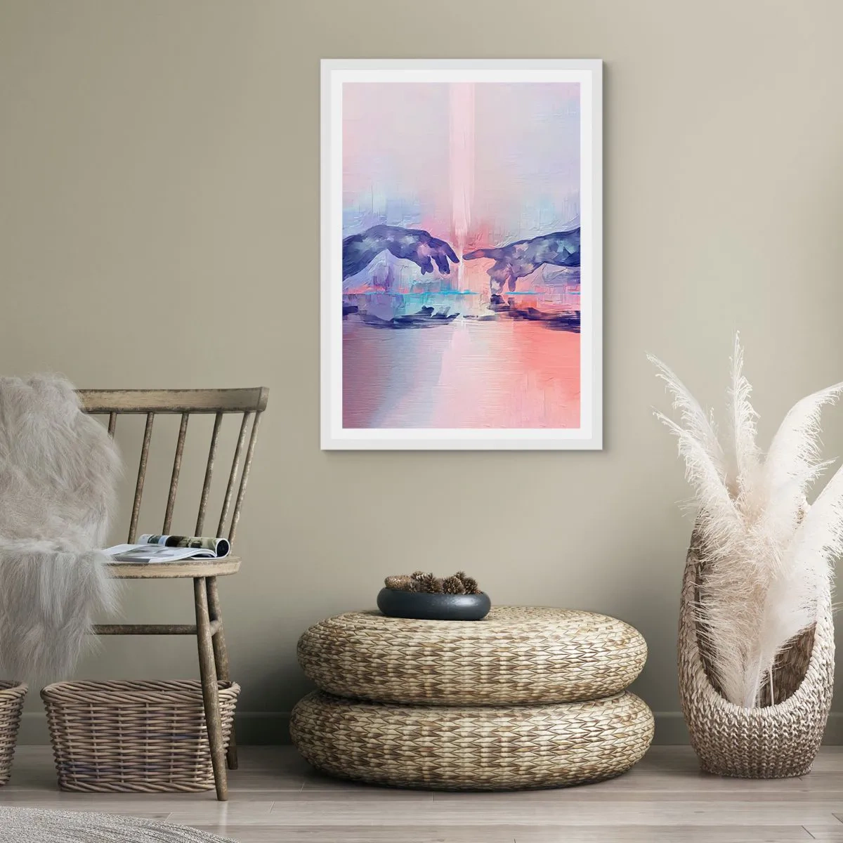 Poster in white frmae - Godly Spark of Life - 30x40 cm