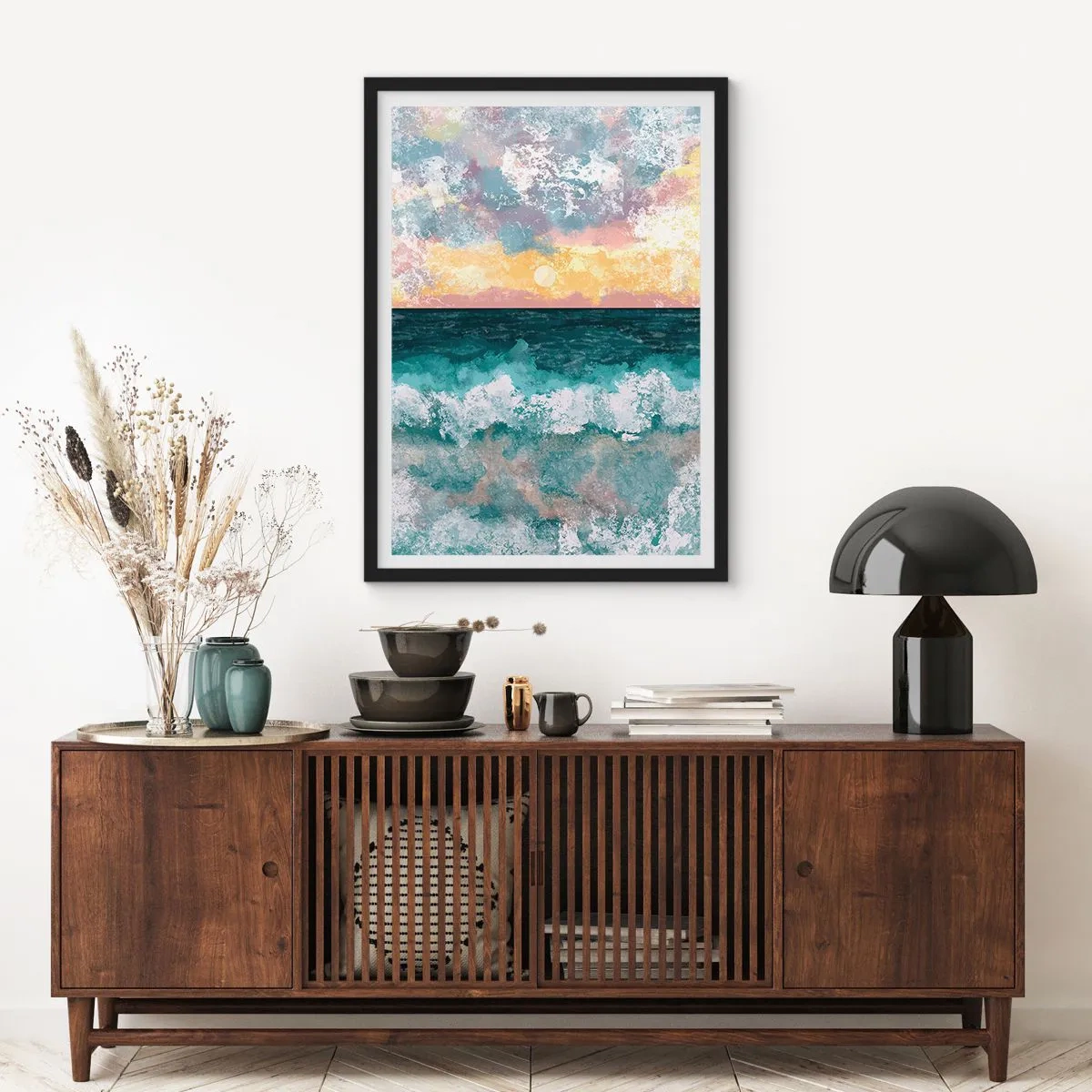 Poster in black frame - Water, Light, Air - 30x40 cm