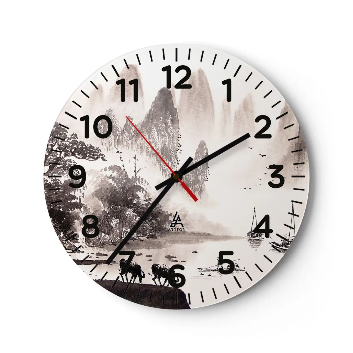 Wall clock - Clock on glass - Everyday Life in the East - 30x30 cm