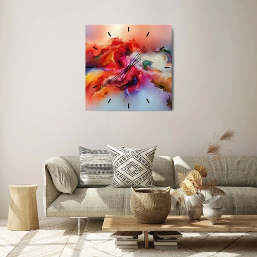 Wall clock - Clock on glass - How to Catch Dreams - Smoke - 30x30 cm