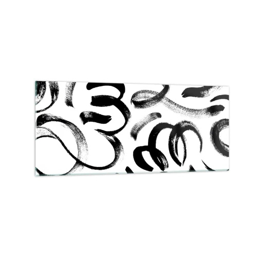 Glass picture - Black on White - 120x50 cm
