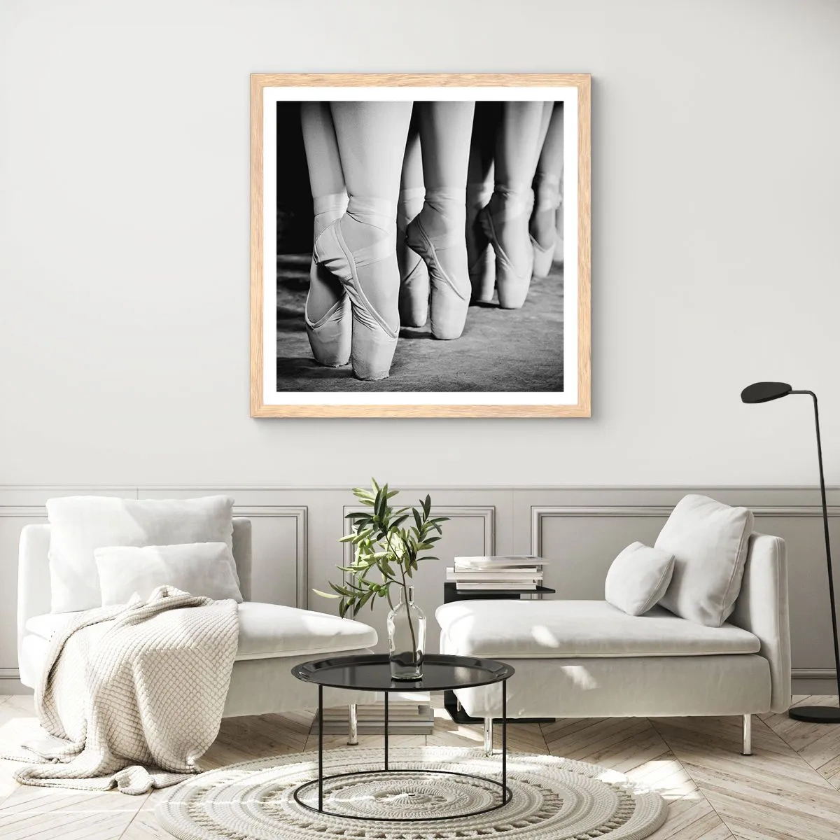 Poster in light oak frame - Together, Lightly - 50x50 cm