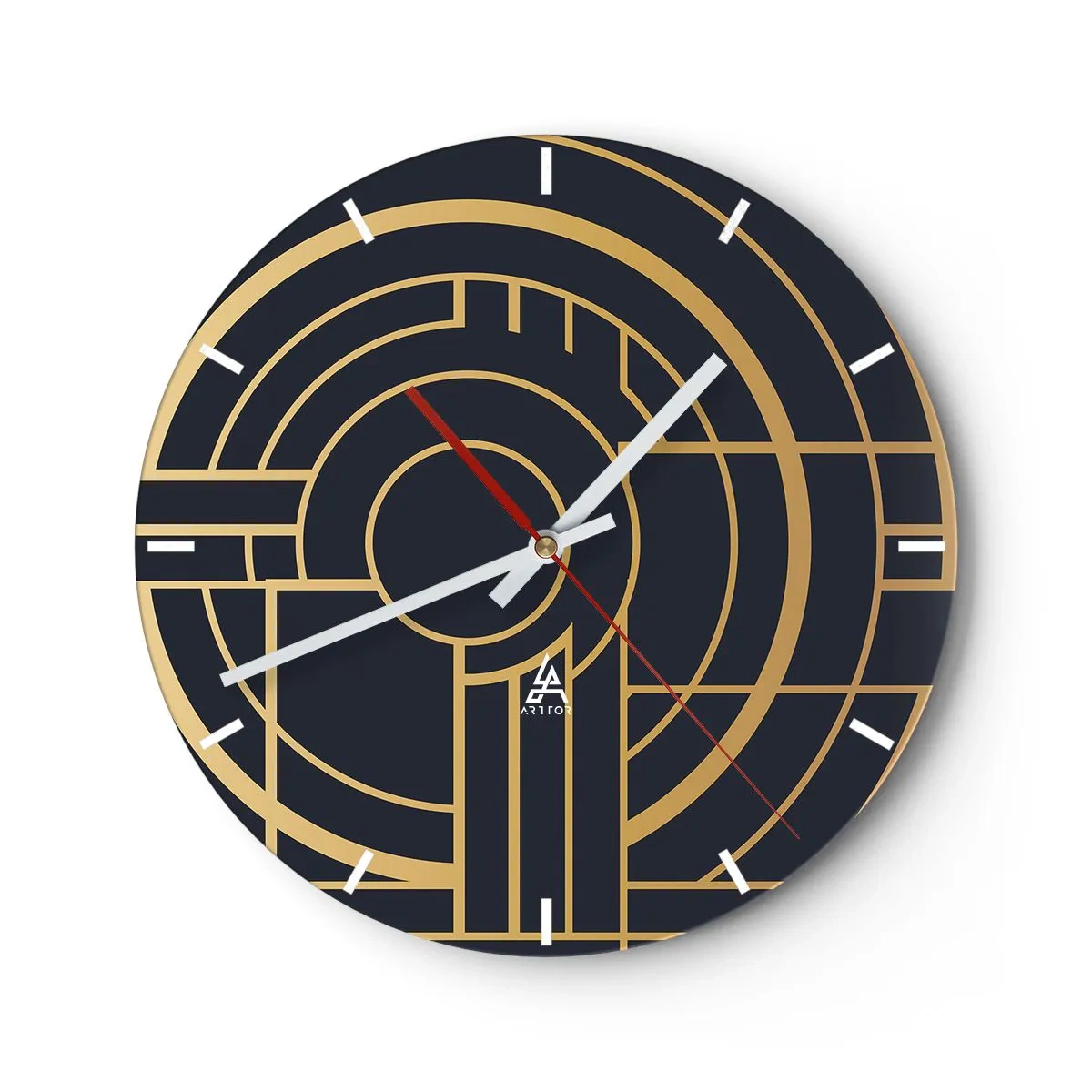 Wall clock - Clock on glass - Tour of Things - 40x40 cm