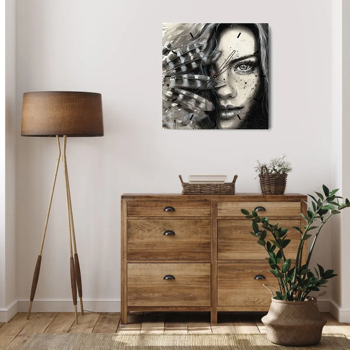 Wall clock - Clock on glass - Wild Beauty - 40x40 cm