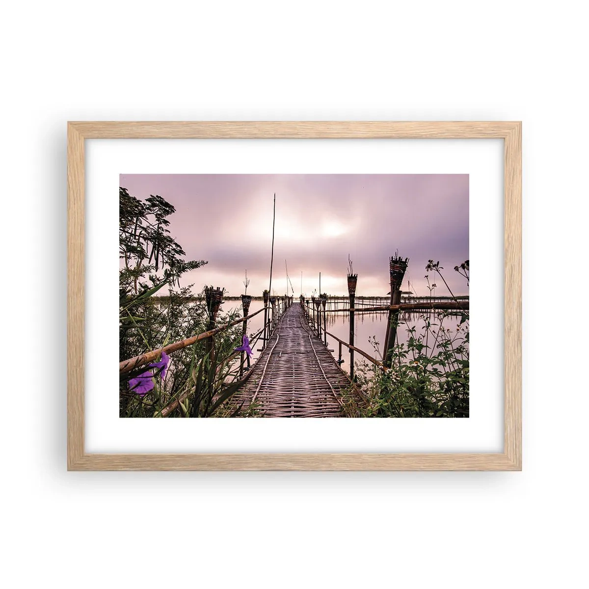 Poster in light oak frame - Peace and Quiet of Asia - 40x30 cm