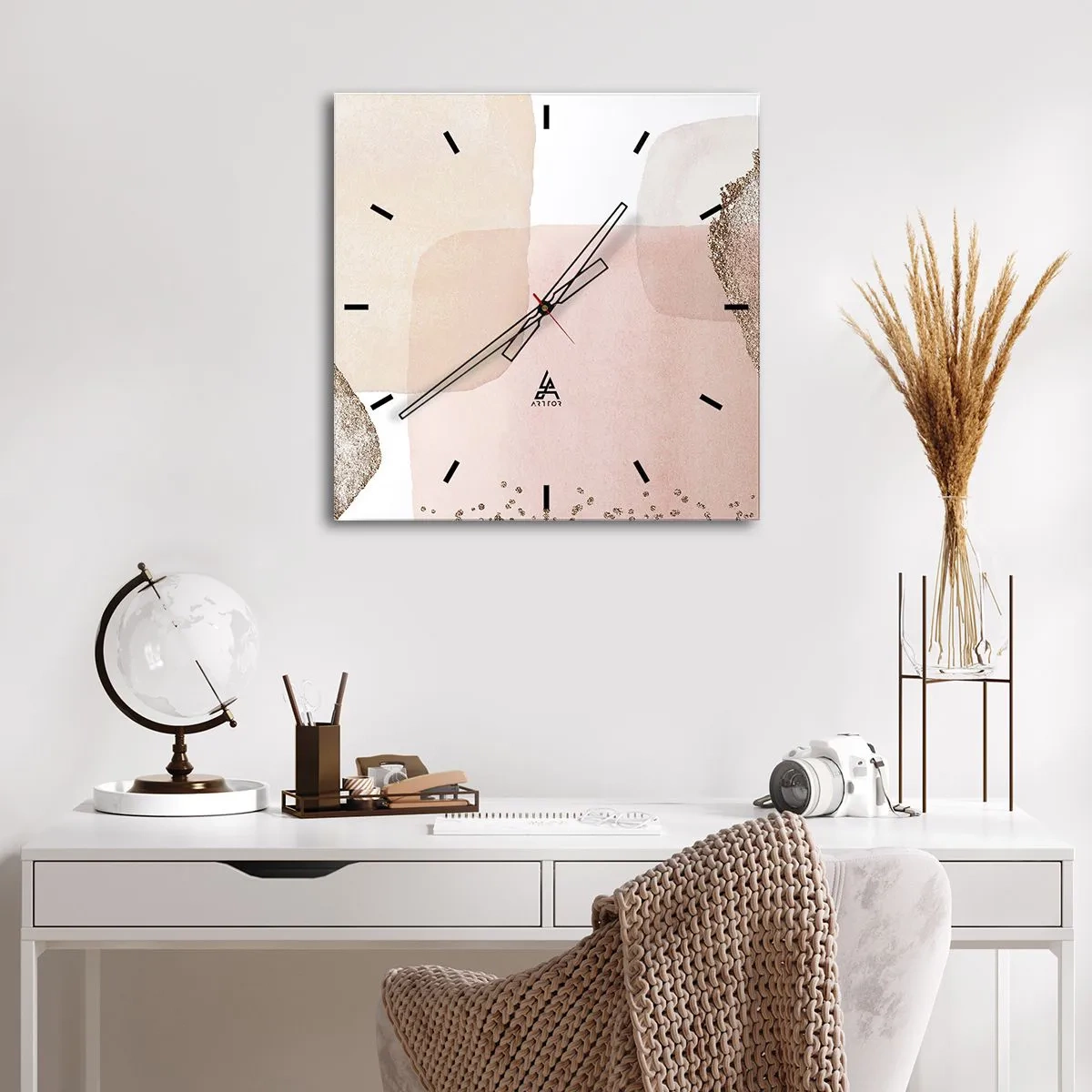 Wall clock - Clock on glass - Look through Colour - 30x30 cm