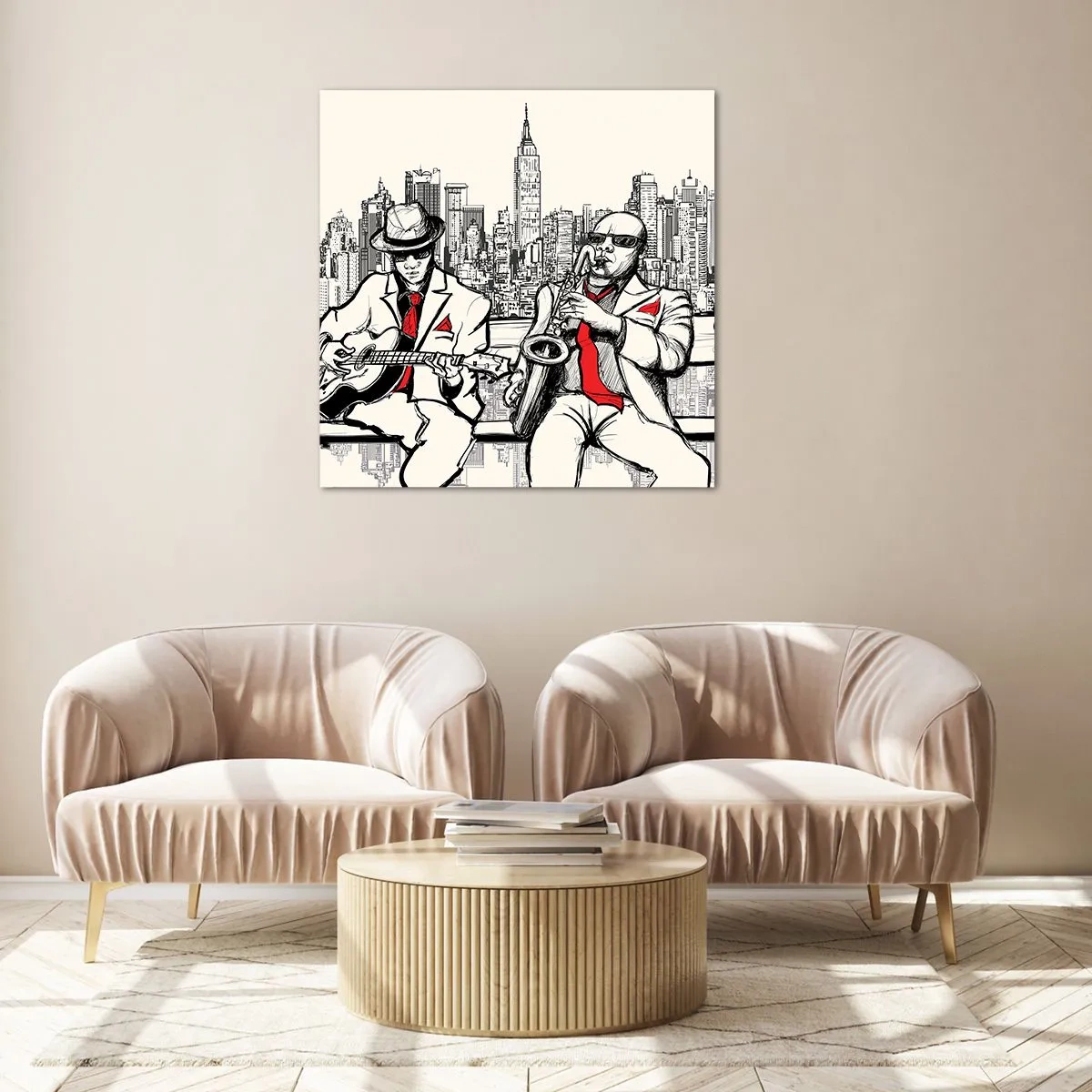 Glass picture - New York Improvisation - 30x30 cm