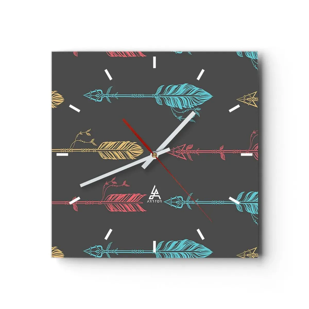 Wall clock - Clock on glass - In Ordinance - 30x30 cm