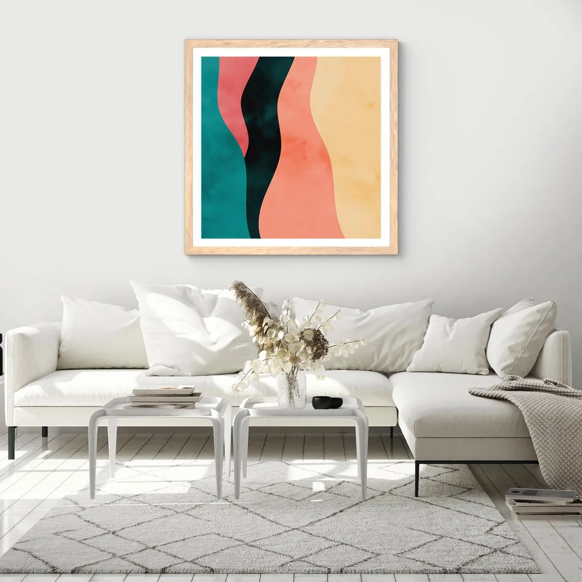 Poster in light oak frame - Compatible Incompability - 60x60 cm