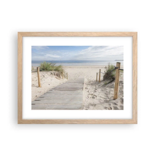 Poster in light oak frame - Until the Horizon - 40x30 cm