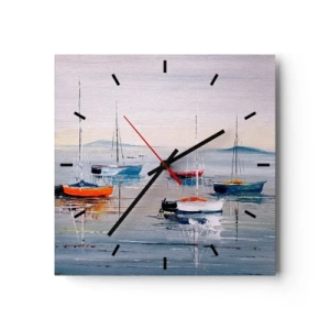 Wall clock - Clock on glass - Deserved Rest - 30x30 cm