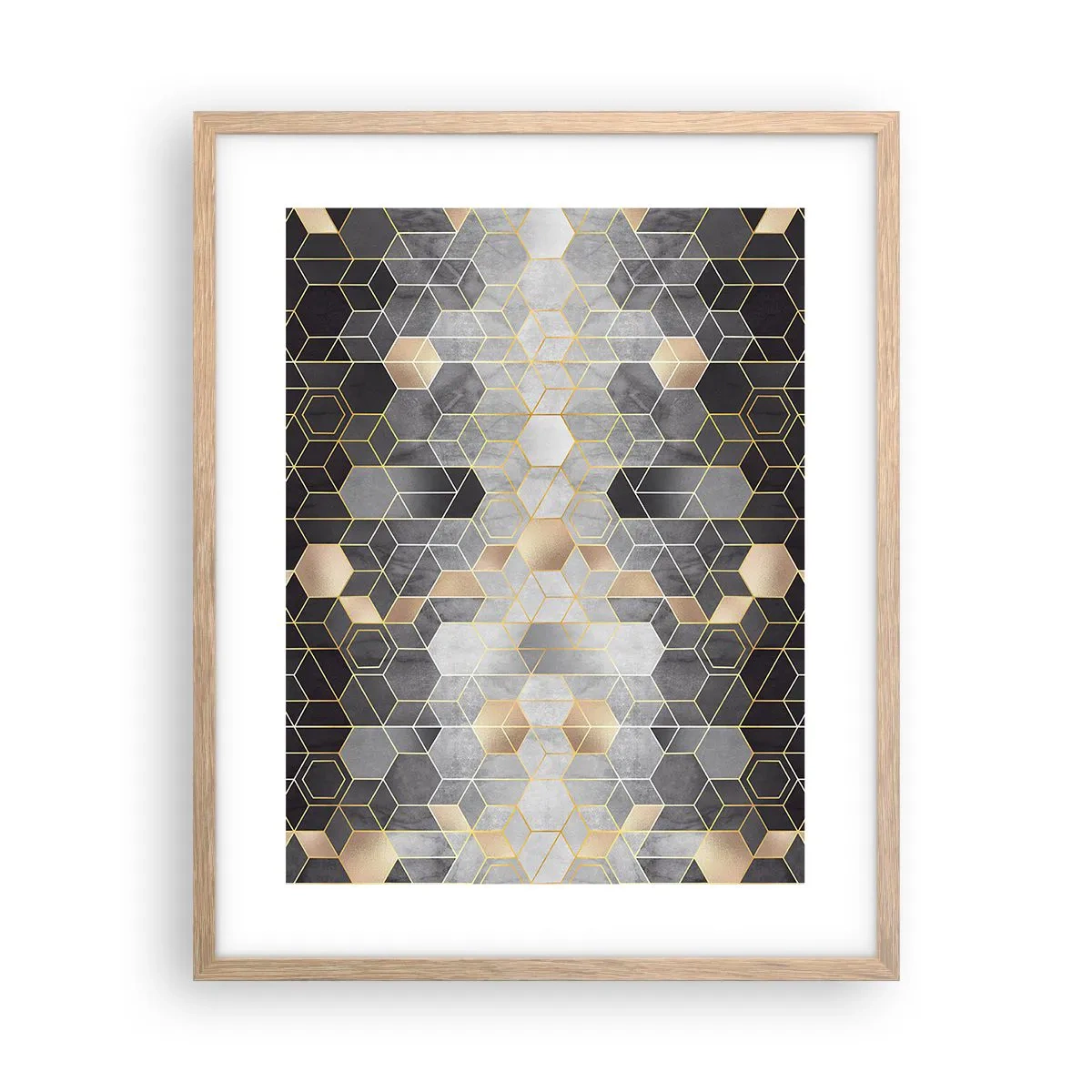 Poster in light oak frame - Diamond Composition - 40x50 cm