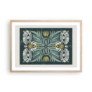 Poster in light oak frame - Like a Folklore Cutout - 70x50 cm