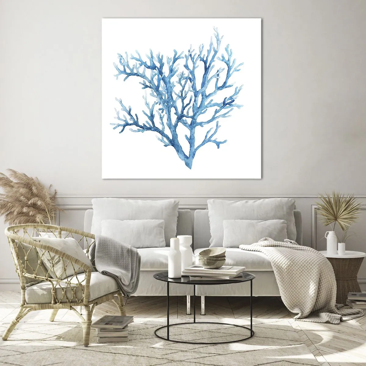 Glass picture - Sea Filigree - 50x50 cm