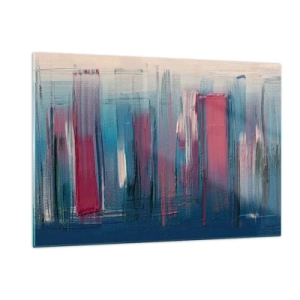 Glass picture - Vertical Composition In Blue And Red - 120x80 cm