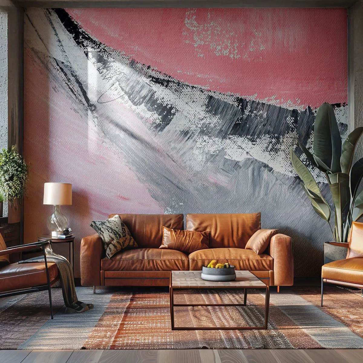 Self-Adhesive Photo Wallpaper Deluxe Sticker - Fitted Composition - Abstraction, Piece, Pastel colors - 150x105 cm
