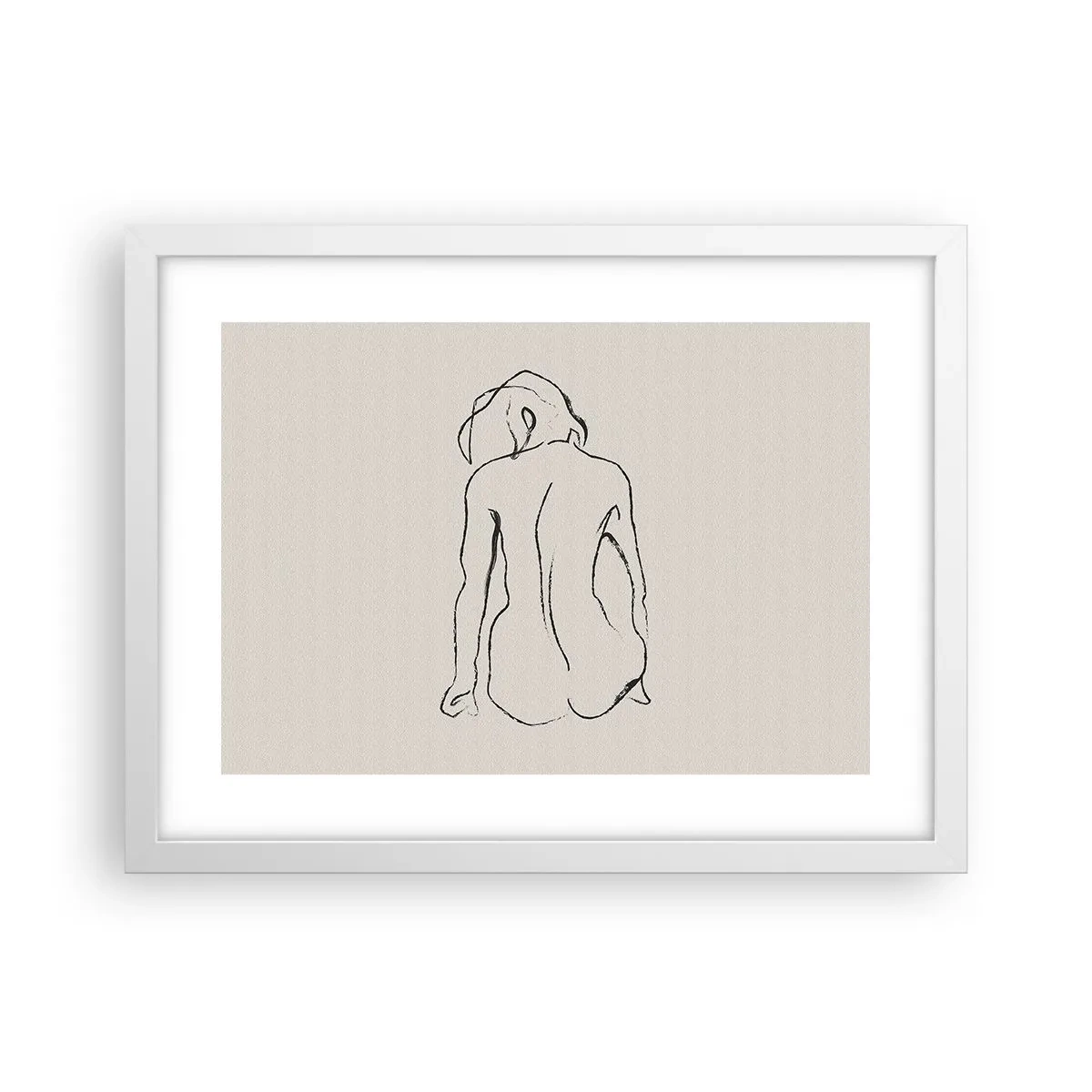 Poster in white frmae - Woman Nude - 40x30 cm
