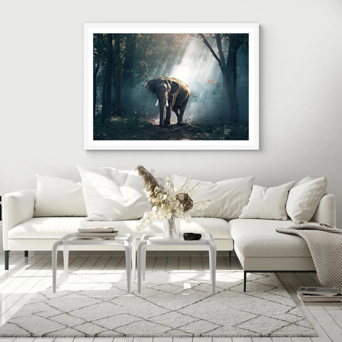Poster in white frmae - Quiet Stroll - 70x50 cm