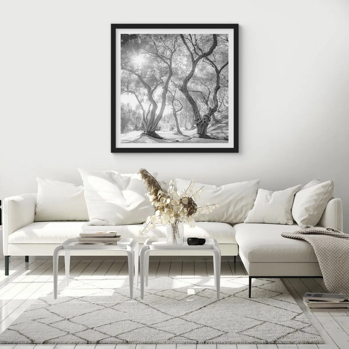 Poster in black frame - In an Olive Grove - 40x40 cm