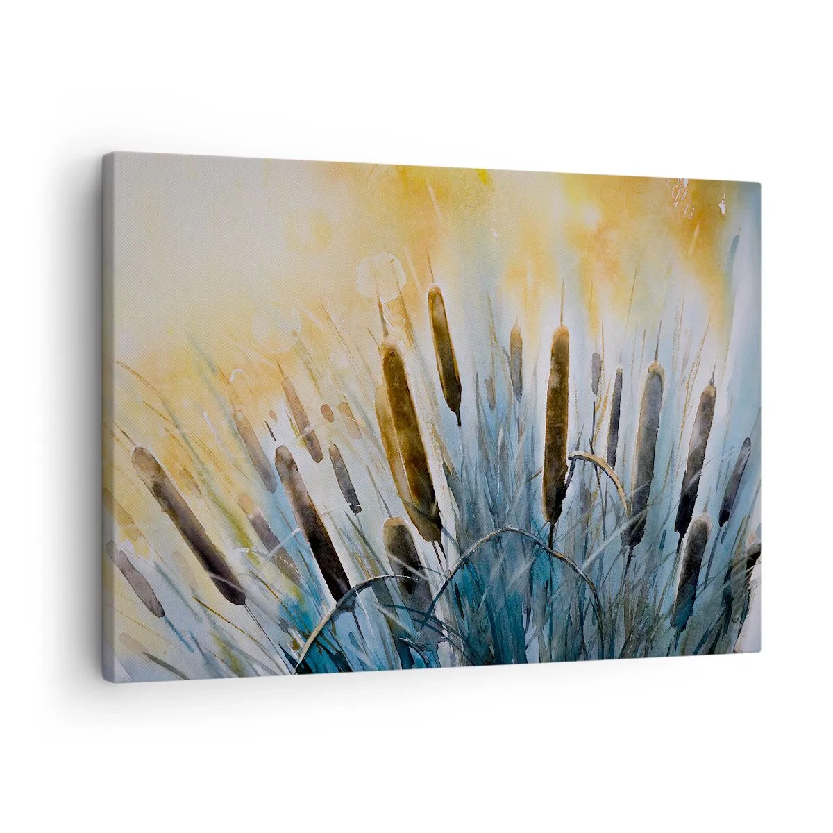 Canvas picture - Picturesque reeds in the sun's rays - 70x50cm - Coolness of Water, Heat of the Sun - Modern wall decoration for the living room and bedroom ARTTOR