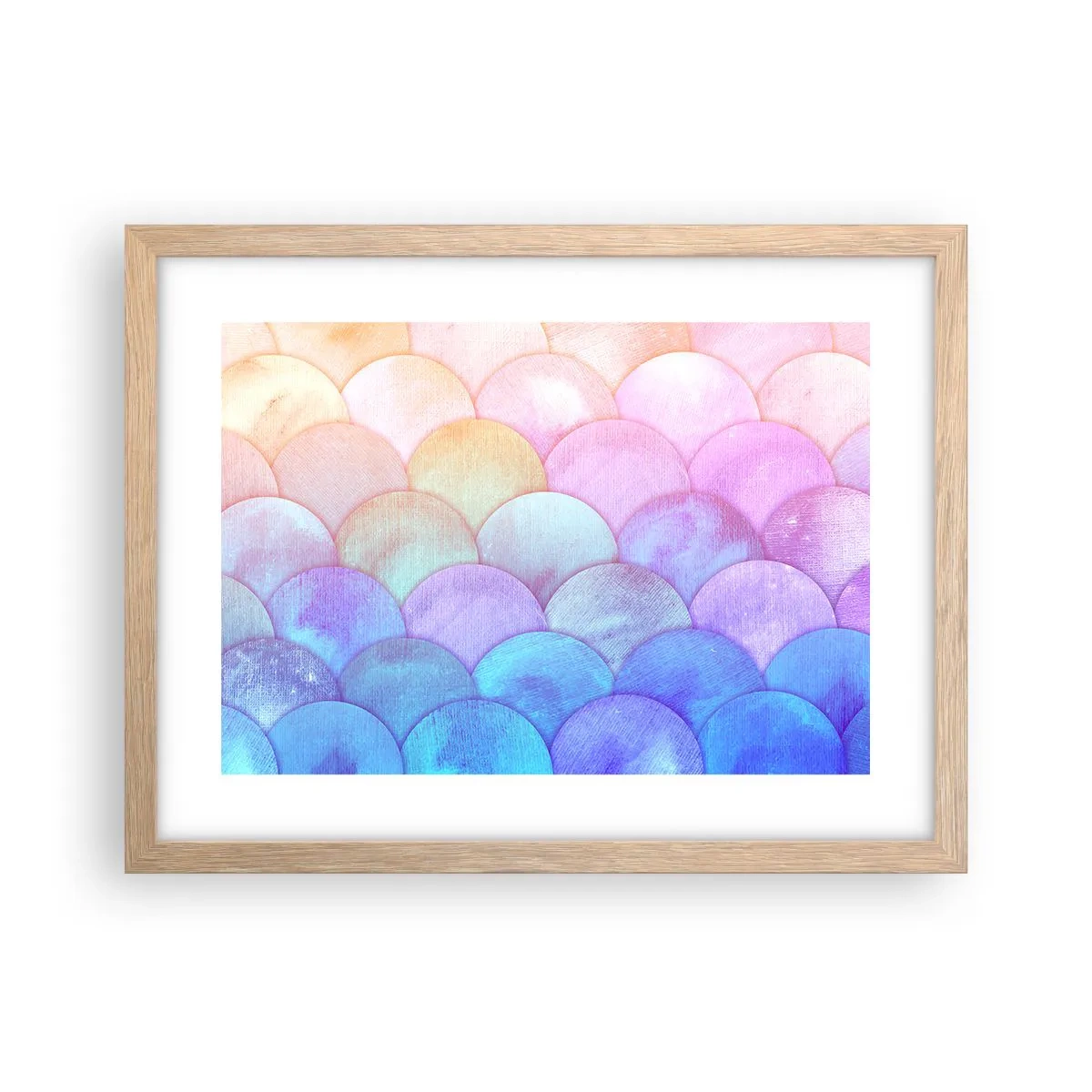 Poster in light oak frame - Pearl Scale - 40x30 cm