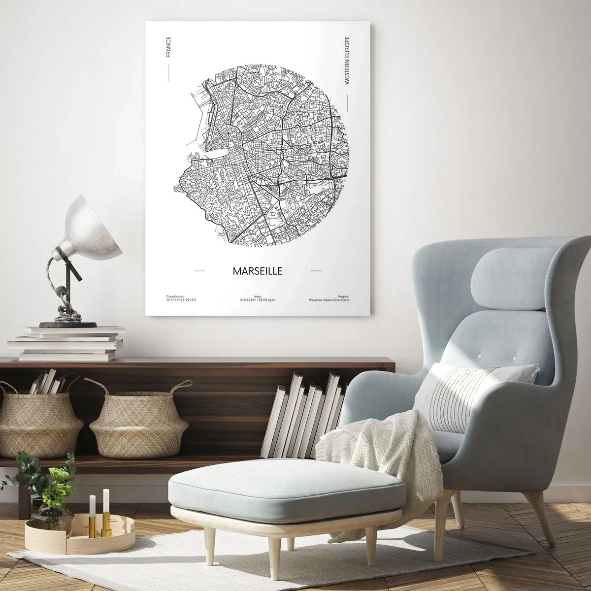 Glass picture - Anatomy of Marseille - 80x120 cm