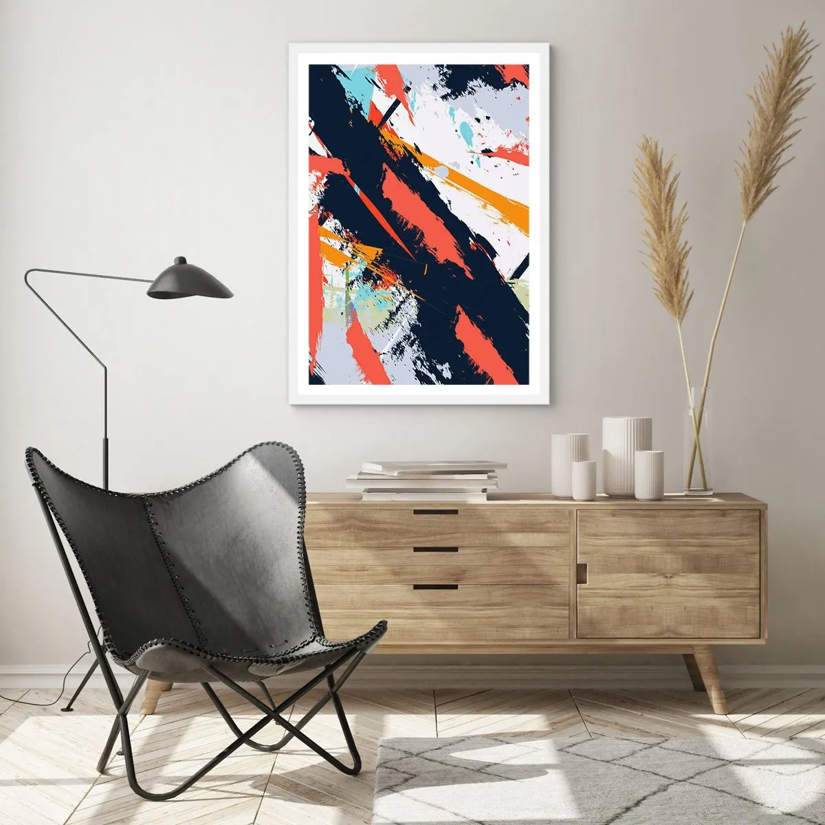 Poster in white frmae - Dynamic Composition - 50x70 cm