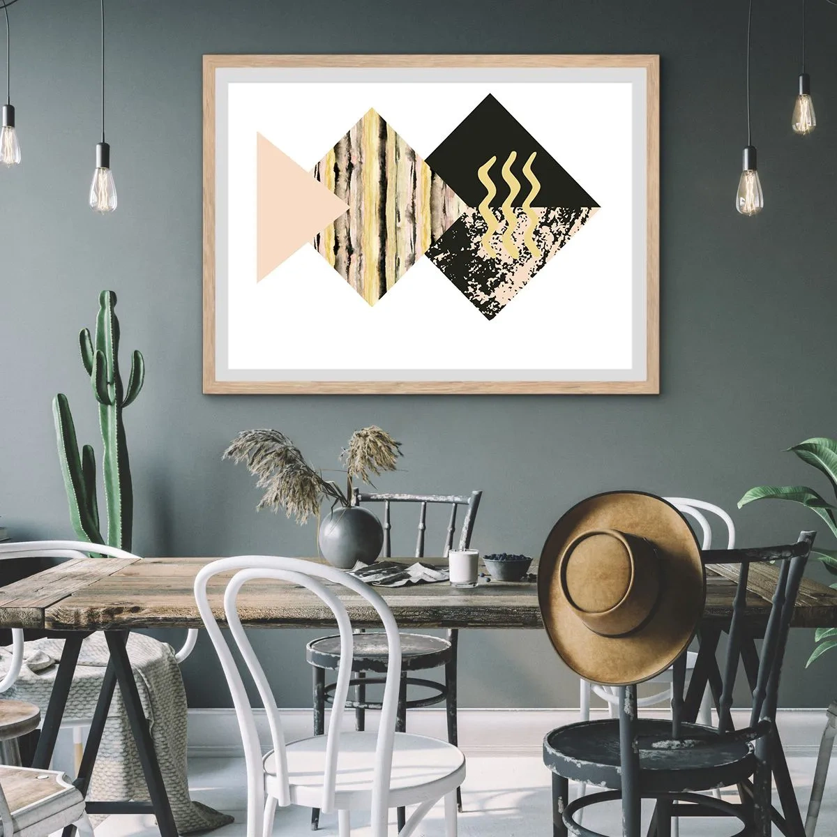 Poster in light oak frame - Not So Straightforward - 40x30 cm