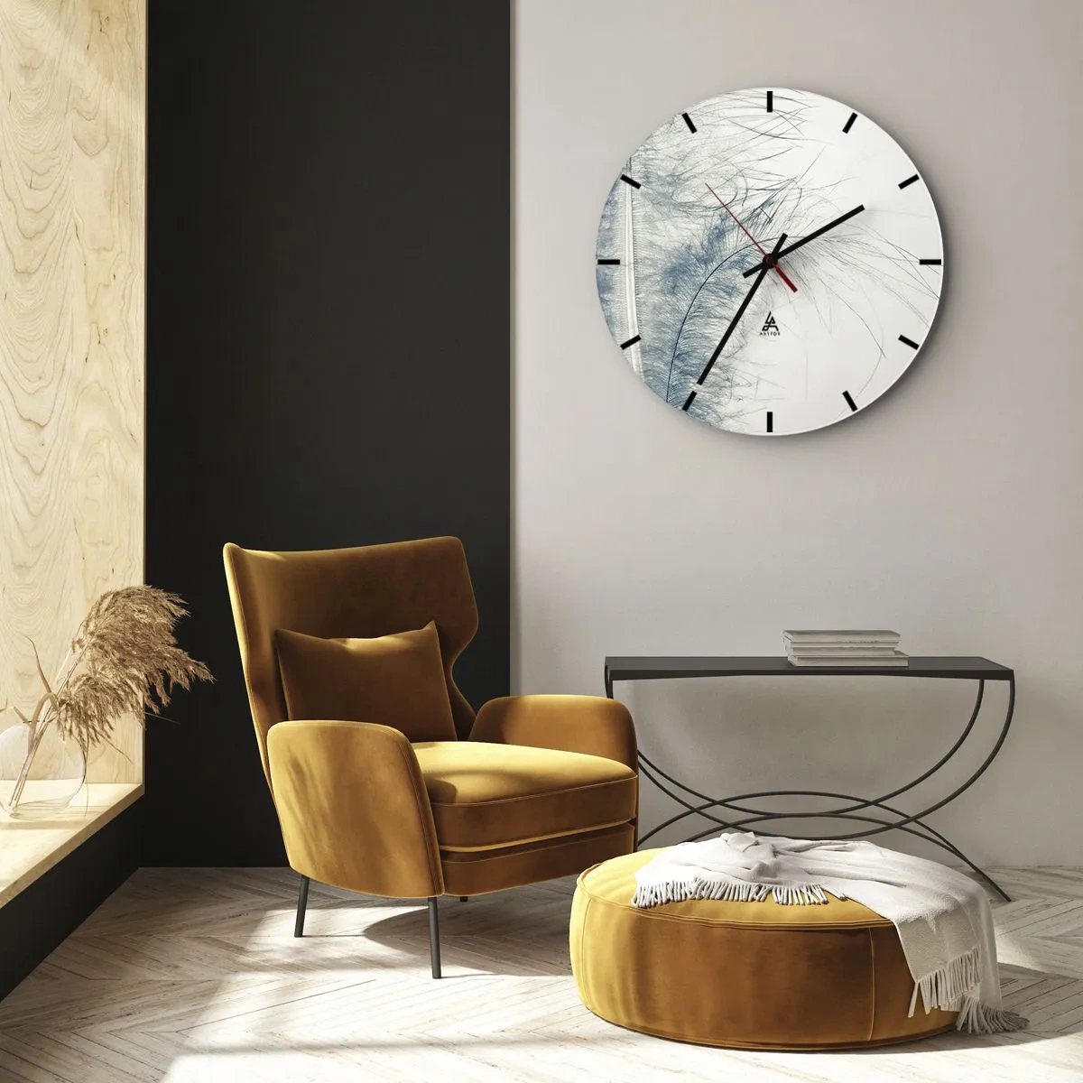 Wall clock - Clock on glass - Whisper of Nature - 30x30 cm
