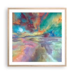 Poster in light oak frame - Two Skies - 60x60 cm