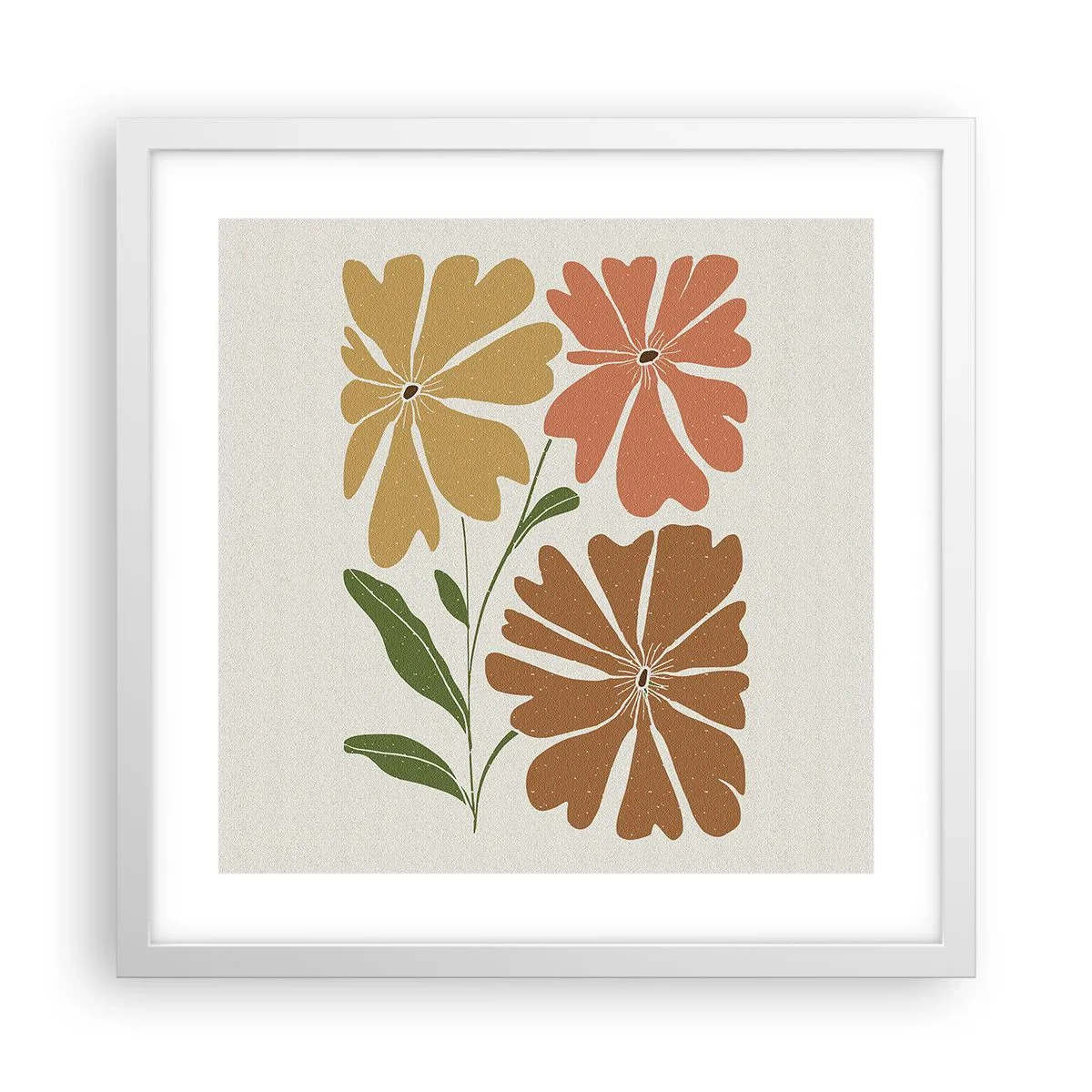 Poster in white frmae - Nature and Geometry - 40x40 cm