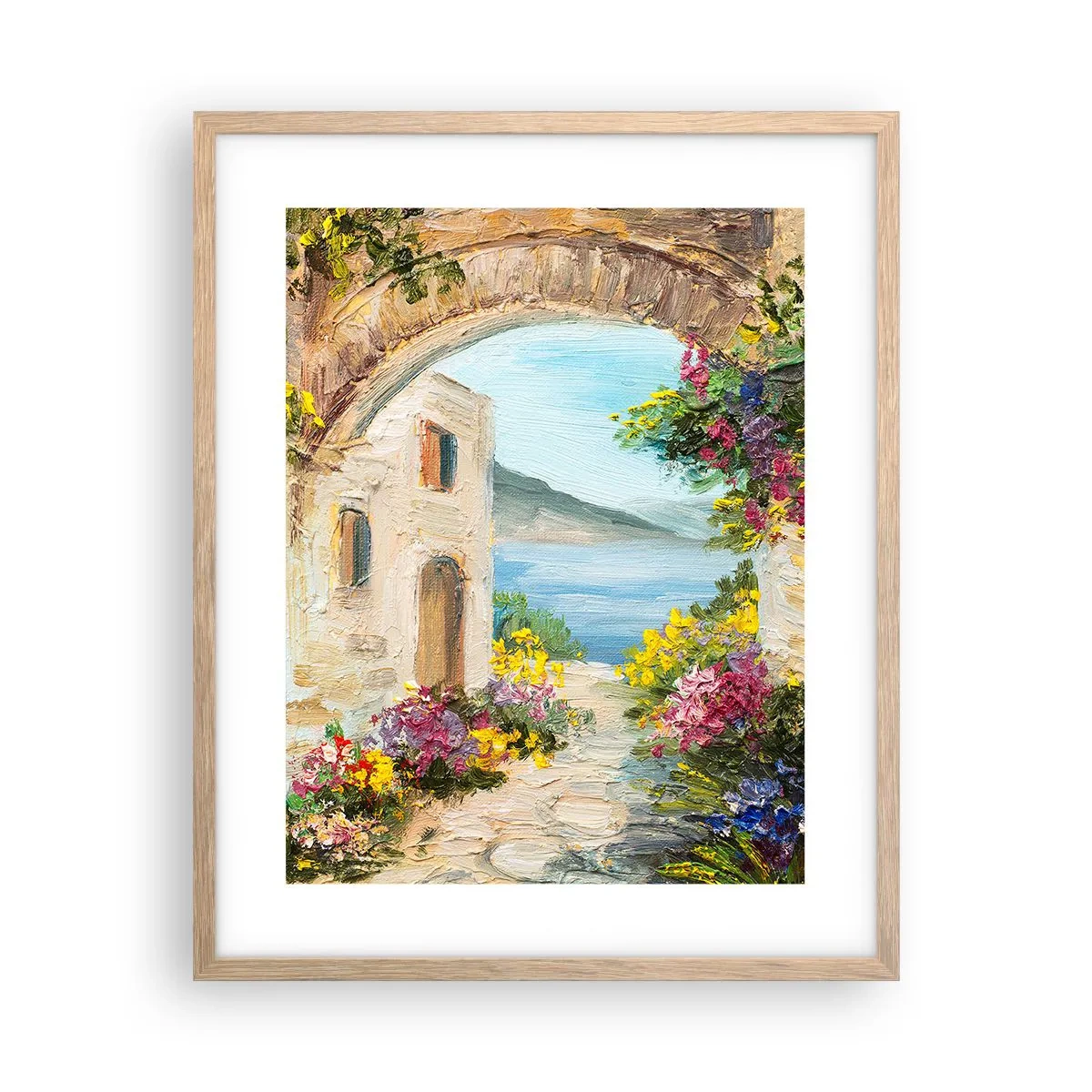 Poster in light oak frame - Charm of a Sea Province - 40x50 cm
