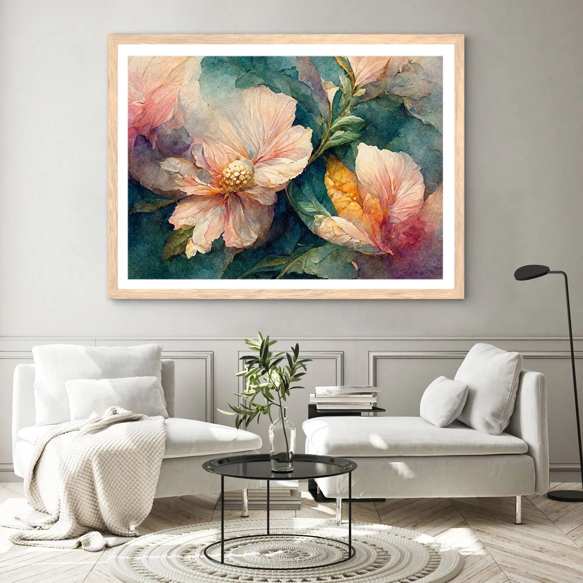 Poster in light oak frame - Sheer Subtelty - 50x40 cm