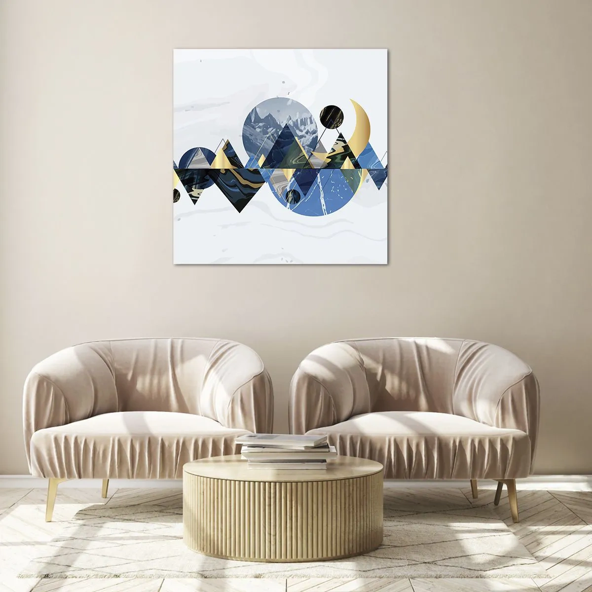 Glass picture - Geometrical Landscape - 60x60 cm